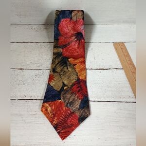 Vintage Del Cino Floral Print Water Color Paint Design Mens Tie 4" x 59".